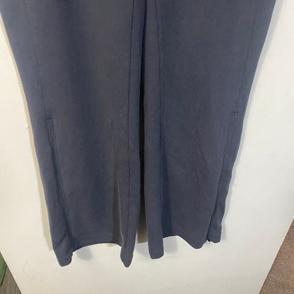 Lululemon Brushed Softstreme Ribbed Zip Flared Pant Dark Grey Ankle Zipper Sz 14 - Picture 4 of 14